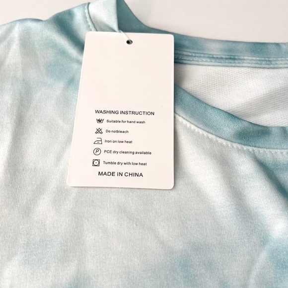 Tie Dye Jogger Lounge Set in Mint Green and White - Picture 10 of 10